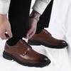 Leather Shoes Men's Business Dress Korean Version of Trend British Men's Leather Casual Spring Brown Soft Sole Heightening Men's Shoes