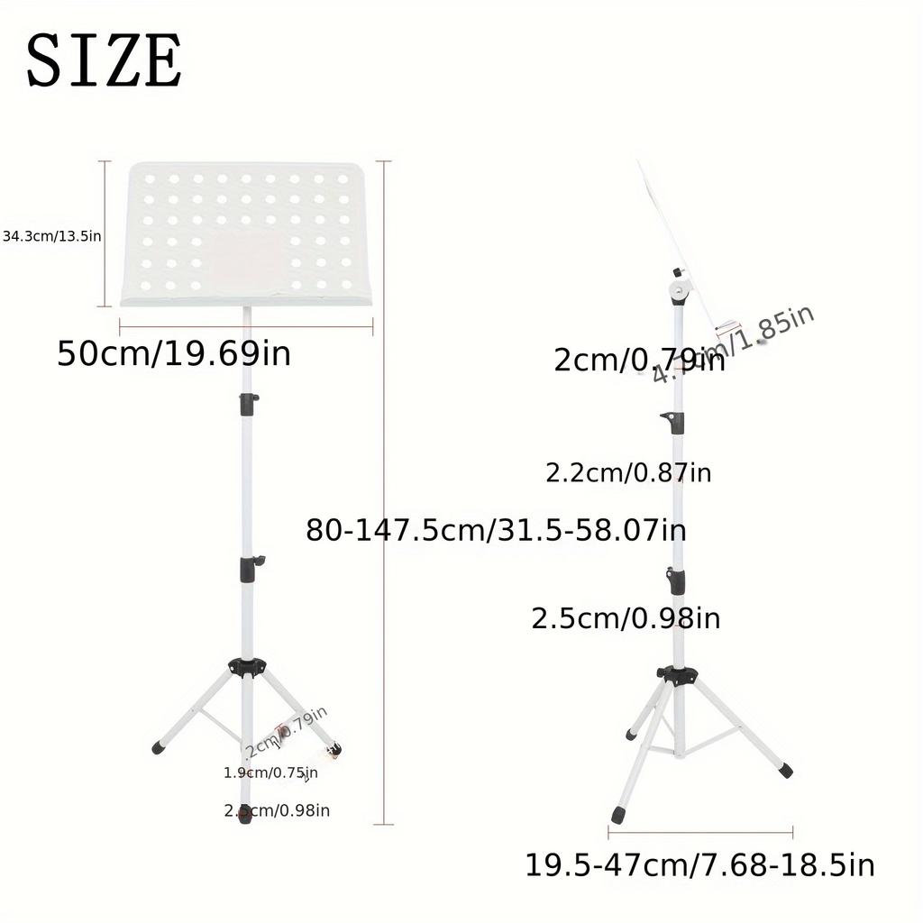 Sheet Music Stand - Perforated Foldable Height Adjustable Macaroon Color for Music Practice Performance