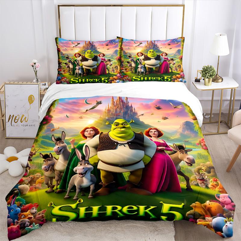 Shrek'S Return Adventure Print 3Pcs Bedding Setduvet Cover With 2 Bedropillowcase Home Birthday Gift