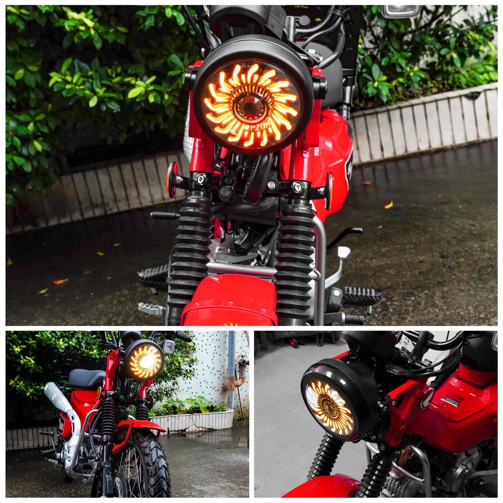 Motikvans Honda CT125 Hunter Cub Compatible LED Headlight DRL High Beam Low Beam Switching Headlight For CT125 JA65 Hunter Cub CT125 Custom Parts