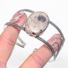 Natural Scolecite Gemstone 925 Sterling Silver Cuff Bangle Adjustable G2O98