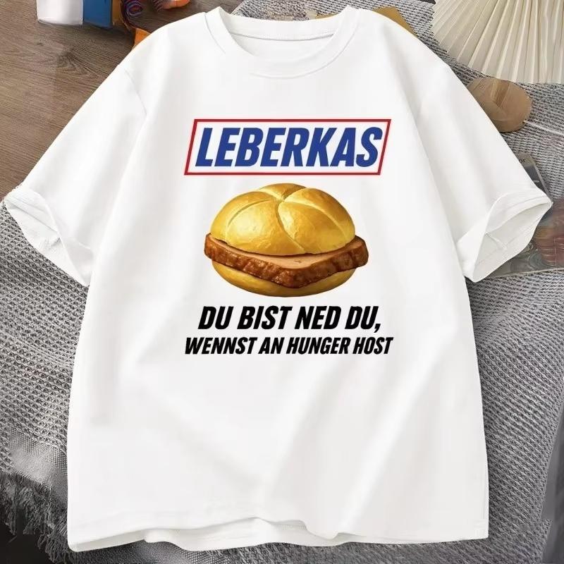 Leberkas Funny Quote Graphic Tee T Shirt Unisex Unisex Food Slogan Text Print Short Sleeve Cotton Casual Tops