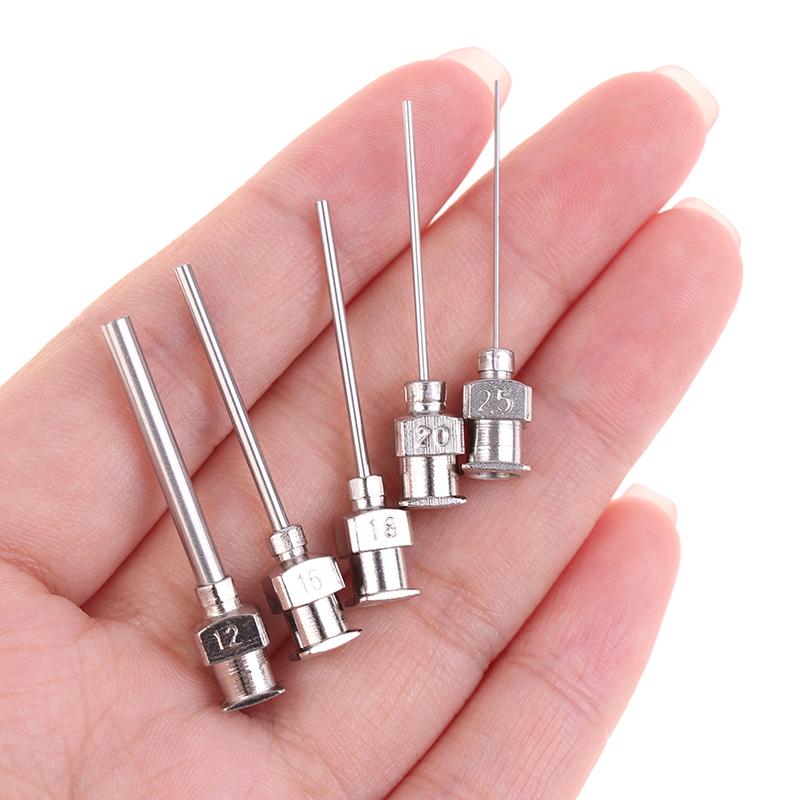 5Pcs Needle Blunt Tip Stainless Steel Syringe Dispenser Needles 12/16/18/20/25/G