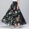 Women's Summer Chiffon Skirt Long Plus Size Skirt Bohemian Floral Big Swing Female Beach Skirt Long Skirt A-line Skirt