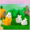 Adorable Resin Miniature Fat Bunny Figurines Diy Desktop Decor Cute Cartoon Style