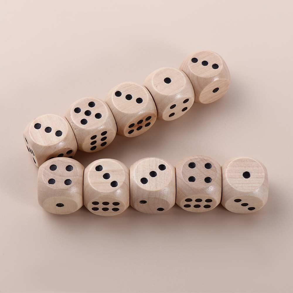 Board Games Puzzle Game Round Corner Game Toys D6 Dice Square Point Dice Wooden Dice 6 Sided Dice