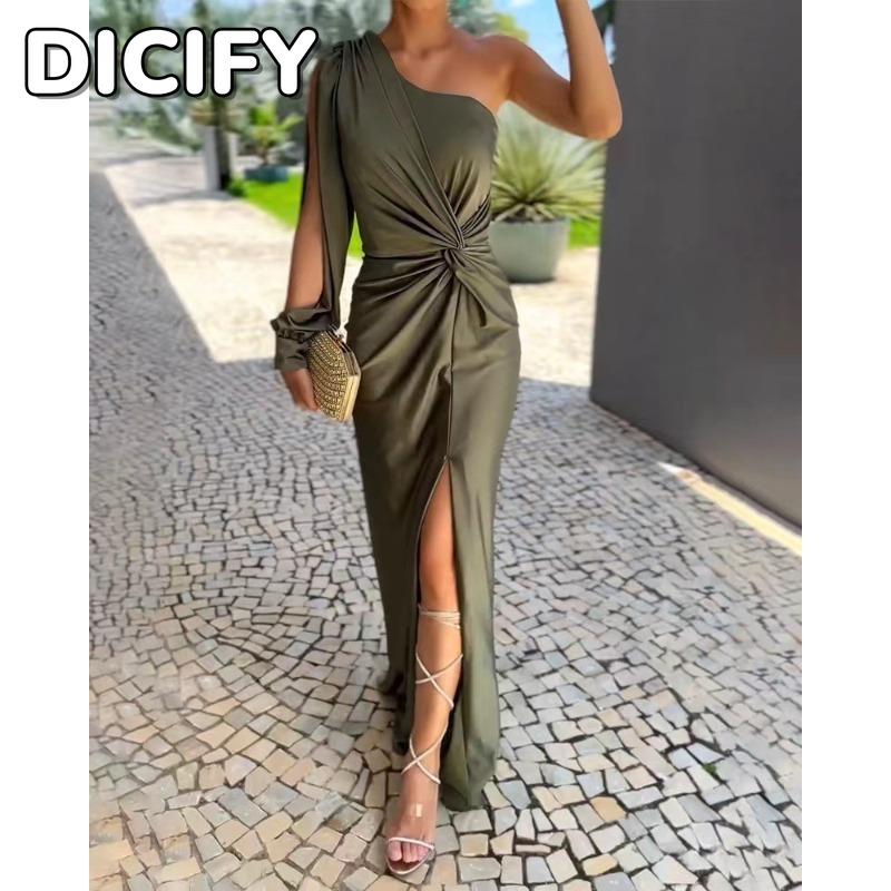 DICIFY Женская мода лето весна сплошной цвет печати повседневные платья