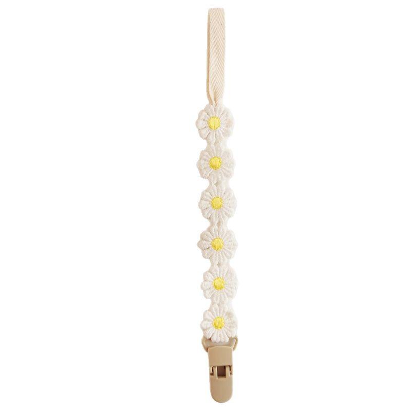 Ins-Style Daisy Fabric Pacifier Clip & Teething Stick Anti-Lost Chain