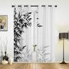 Бамбуковые листья черно-белые оконные шторы с принтом для гостиной, современный дизайн, декор для спальни, шторы