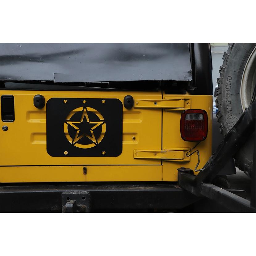 Car Spare Tire Carrier Delete Filler Plate Cover Tailgate Tramp Stamp for Jeep Wrangler TJ 1997-2006 Exterior Accessories Black
