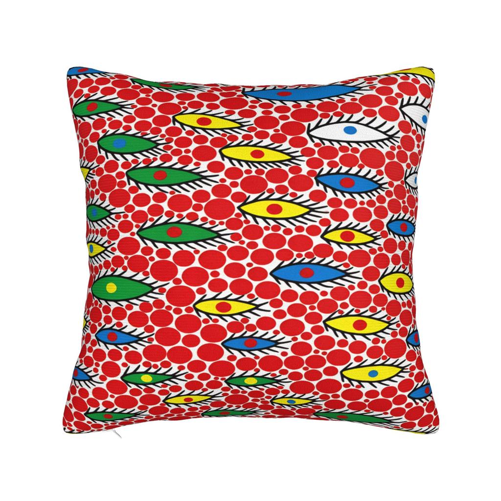 Yayoi Kusama Abstract Face Pillow Case Japanese Artist Custom Pillow Cover For Chair Sofa Home Decor Kawaii Cushion Cover