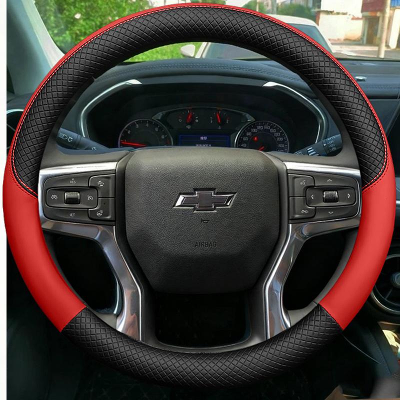 Чехол на руль автомобиля из микрофибры и кожи для Chevrolet Blazer 19-22 Silverado 19-21 3500HD 20-21 Suburban Tahoe 21