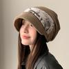 Autumn and Winter New Windproof Tie-dye Hat Women's Warm Pile Hat Literature and Art