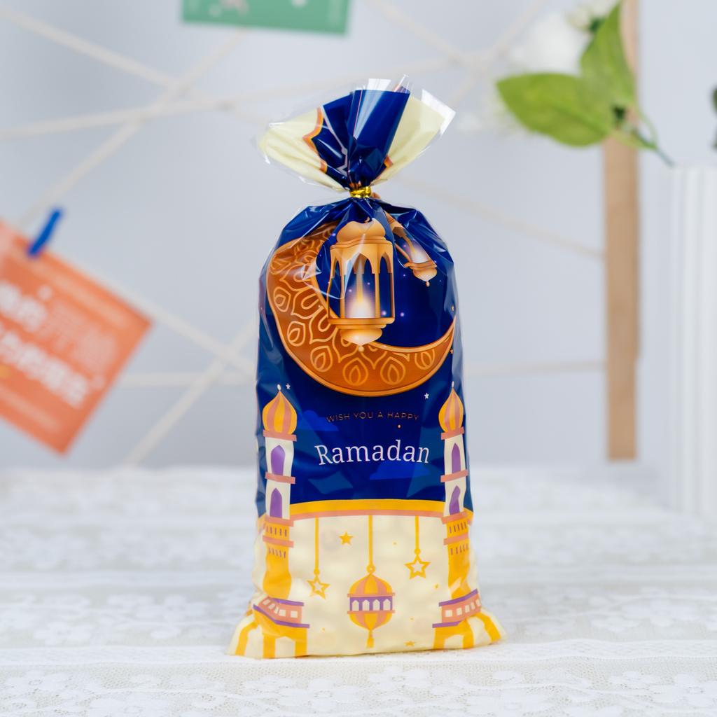 25/50pcs Eid Mubarak Gift Bags Plastic Candy Cookie Bag Ramadan Kareem Decor Islamic Muslim Party Supplies Eid Gifts Bags