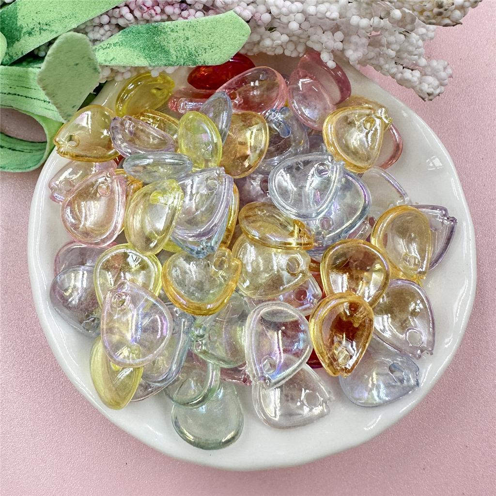 High Quality Creative Accessories 100pcs Acrylic DIY Bouquet Petal Loose Beads Fashion Necklace Bracelet Beading Material 10.8*12.4mm