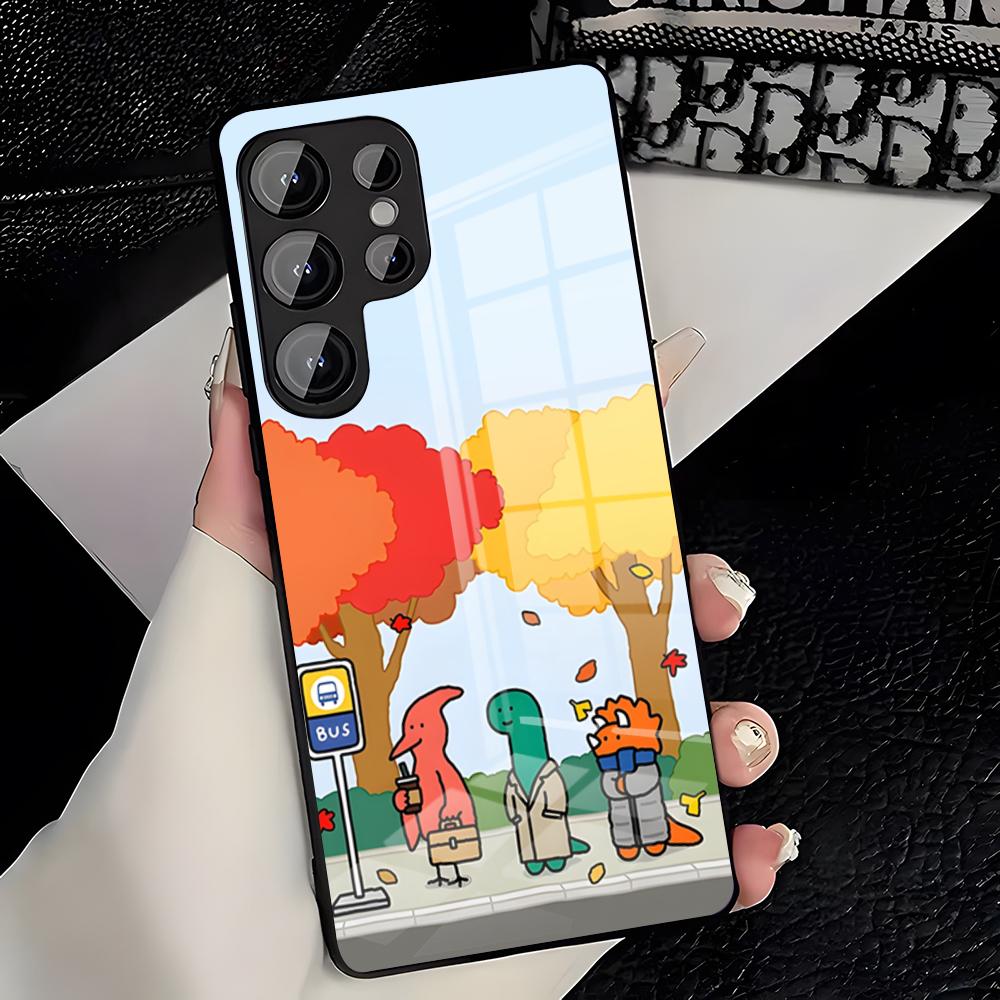Милый чехол для телефона J-Joguman для Samsung S26 S25 Plus S20 S20 Plus S22 Ultra S23 FE S21 Plus S21 Ultra Стеклянная крышка