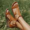 New Style Shoes: Large-sized Wedge Heel Shoes, Women's Middle Heel, Back Zipper Beach Sandals