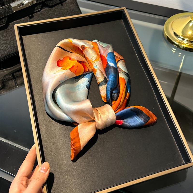 100% Шарф из тутового шелка для женщин, красочный, с принтом, шелковые женские шарфы, весна-лето, женский шейный платок, шарфы для волос