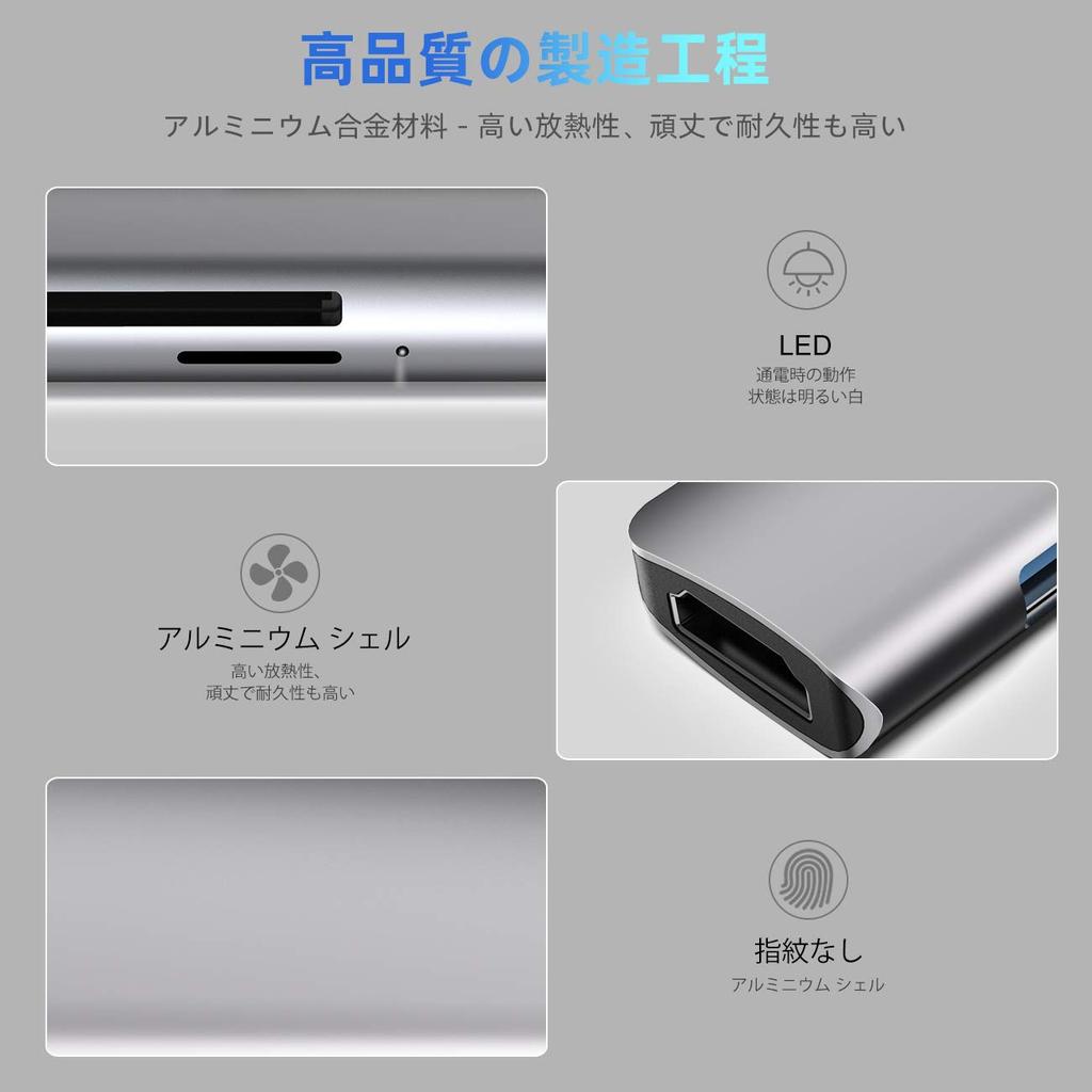 USB C Hub WALNEW Адаптер-конвертор USB Hub 4K Выход 100 Вт PD Порт для зарядки Концентратор Устройство чтения карт SD Адаптер-конвертор USB C HDMI Совместим с MacBook