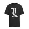 Death Note L Symbol Logo Anime Manga Shinigami Baumwolle Herren Bio T-Shirt