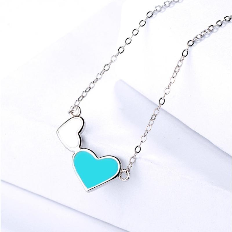 Ожерелье в форме сердца из стерлингового серебра S925 для женщин, легкое, роскошное, в стиле меньшинств, простое, универсальное, модное колье из стерлингового серебра