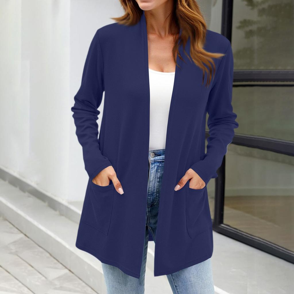 Women's Lightweight Cardigan Sweaters Open Front Long Sleeve Casual Loose Thin Cardigans With Pockets