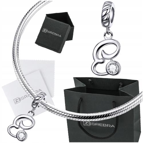 Charms Letter E Pendant Pr 925 Hanging Bead Cubic Zirconia Letter