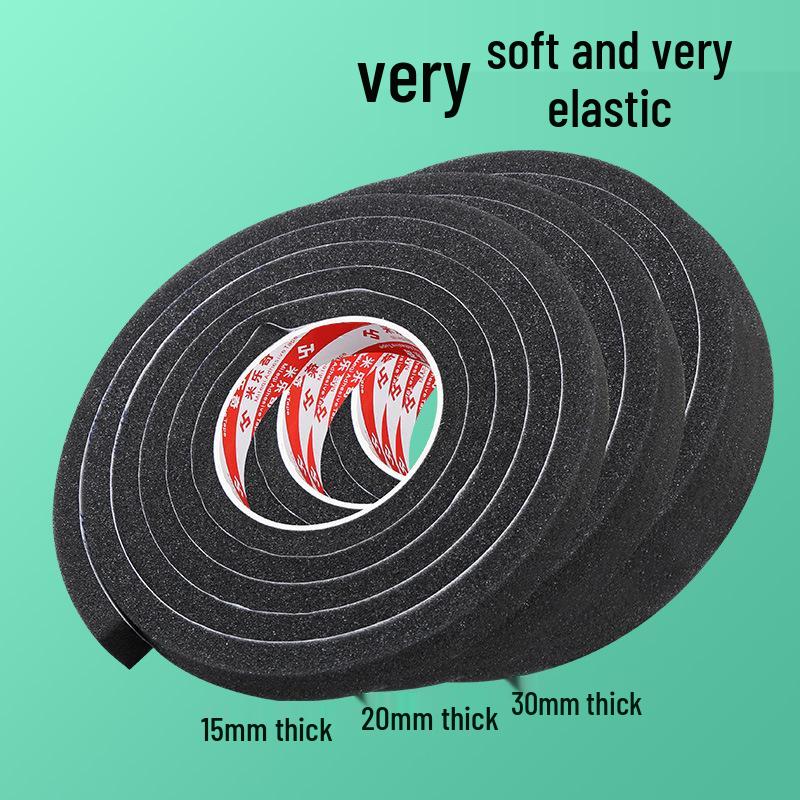 Black Soft Sponge Sealing Strip for Soundproof, Windproof, Shockproof Glass and Sliding Doors or Windows