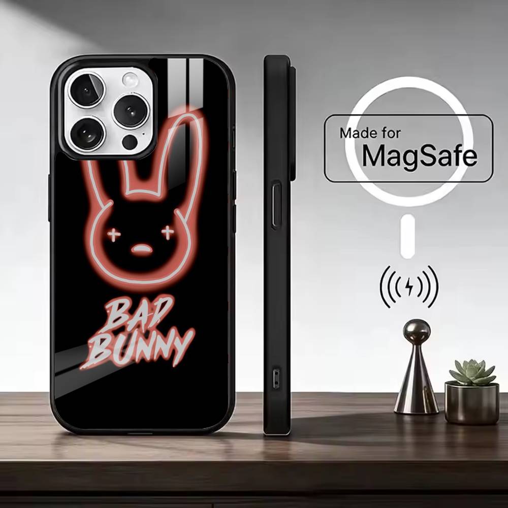 Hot Singer B-Bad Bunny Phone Case For iPhone17,16,15,14,13,12,11 Plus,Pro Max, New Magnetic Wireless Charging