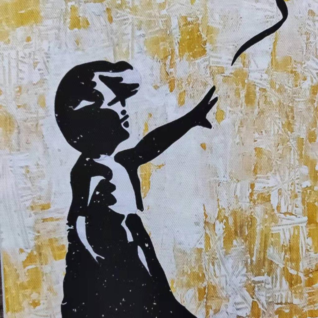 Девушка Бэнкси с граффити на воздушном шаре Современный принт Плакат Настенный холст Образец картины для гостиной Домашний декор Cuadros