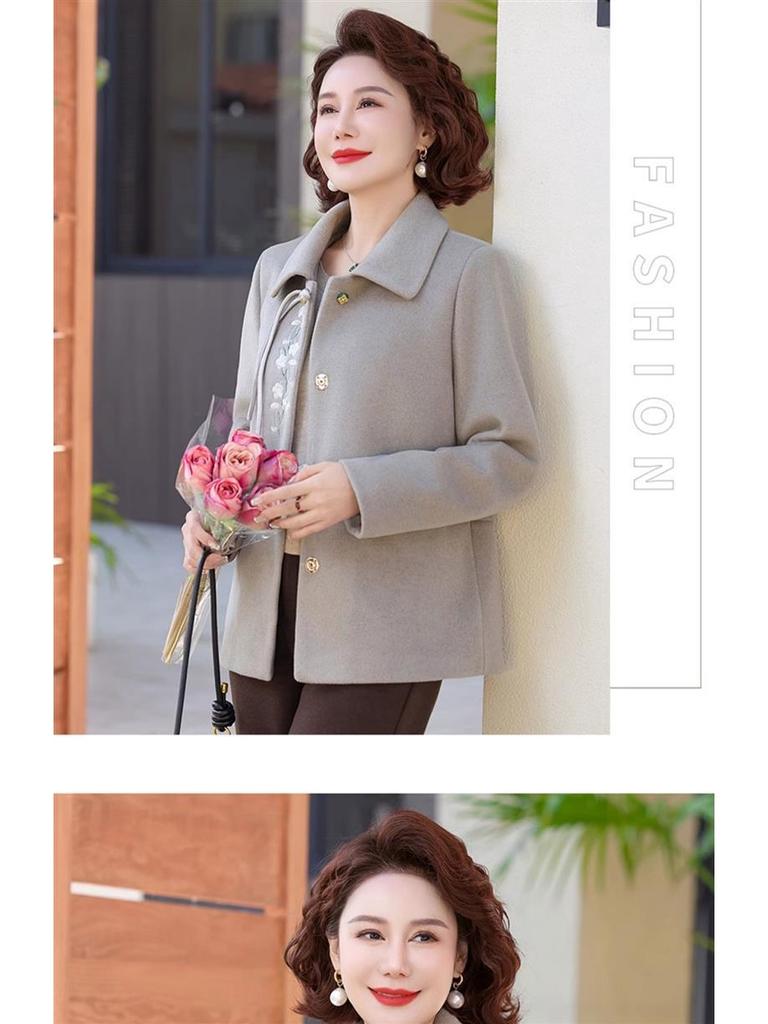 Mom's 2025 Woolen Jacket - Elegant Spring/Fall Style for Middle-Aged & Elderly Women