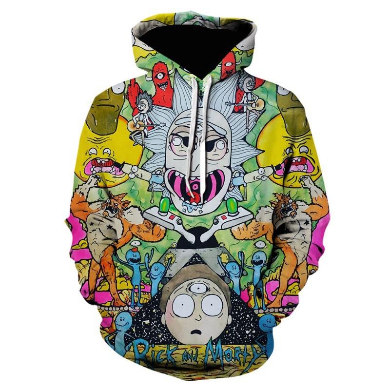 Cross-border Supply New Cartoon Rick and Modi Printed Hoodies Fashionable Men's Casual Sweatshirts Women's Sweatshirts