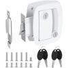 RV Locks For Travel Trailers, RV Entry Door Lock With Paddle Deadbolt, 100% Zinc Alloy Metal Camper Door Latch Replacement Kit, With 4 RV Keys For