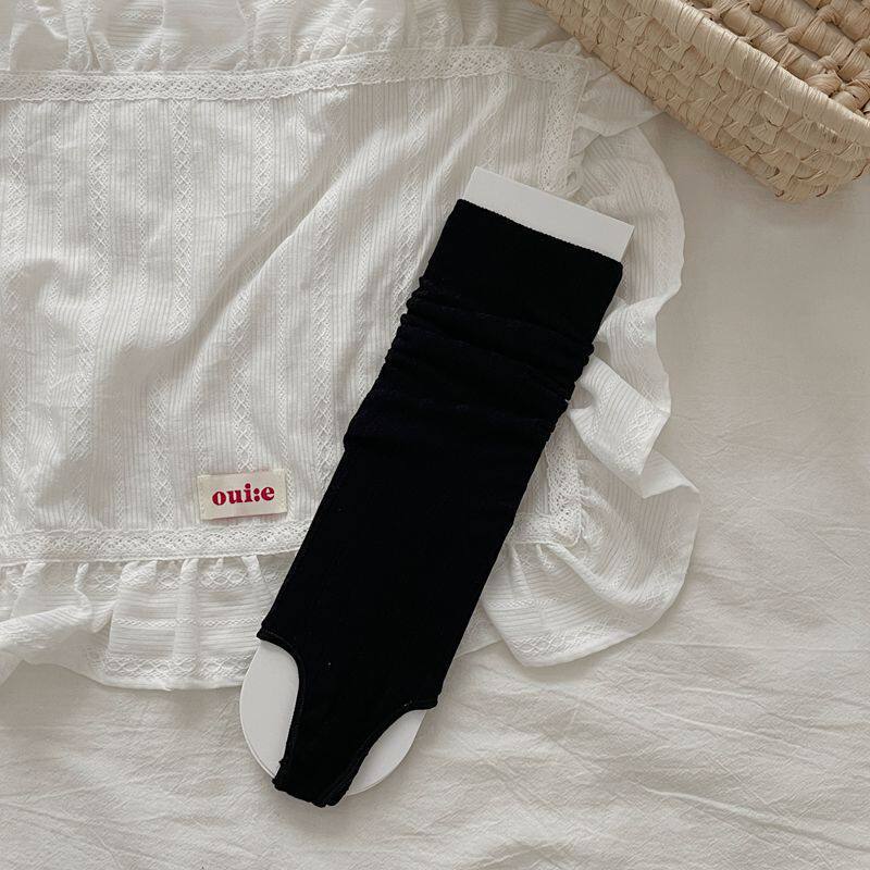 White Simple Casual Open-Toed Socks Women'S Thin And Versatile Japanese Vertical Striped Ballet Y2K Spice Girls Pinch Socks