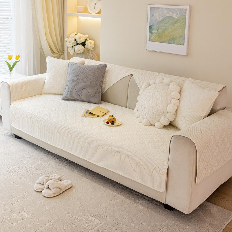 Modern Simple Pure Cotton Sofa Cushion New Sofa Cover Fabric Anti-slip Sofa Towel Four-season Universal Seat Cushion