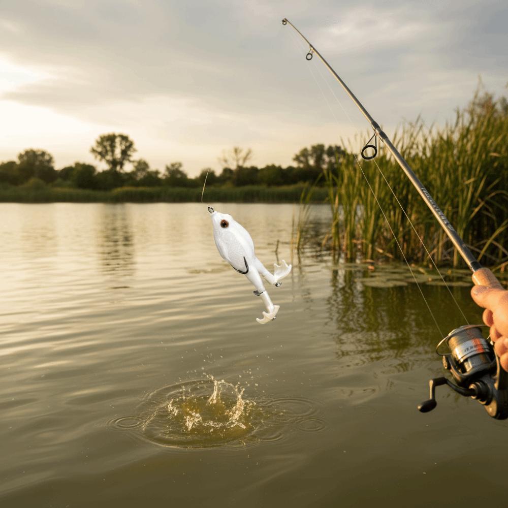 Double Propellers Frog Lure Rotating Tail Bass Fishing Lures Soft Frog Lure Freshwater Fishing