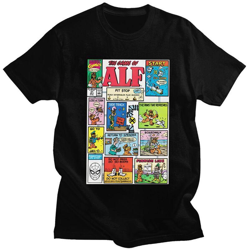 Мужская футболка с принтом ALF (Инопланетная форма жизни ALF) Футболка Футболки Футболка Свободный крой Одежда