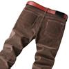 Men's Fall and Winter Mid-waist Stretch Commuter Pants Corduroy Straight Casual Pants