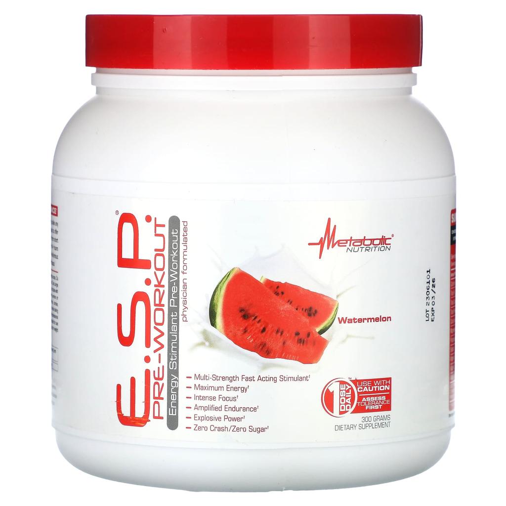 Metabolic Nutrition SP Pre-Workout Supplement, Watermelon, 300 G