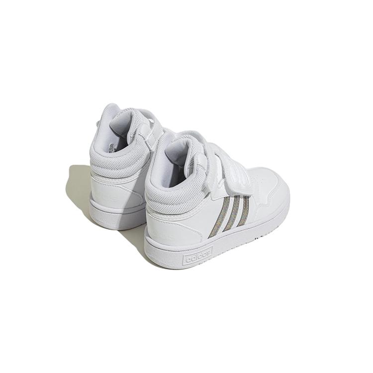 adidas Кроссовки Hoops MID 3.0 AC Искусственная кожа Устойчивые к истиранию Высокие Скейтбордические Кроссовки Белый Младенец и Малыш HP2660