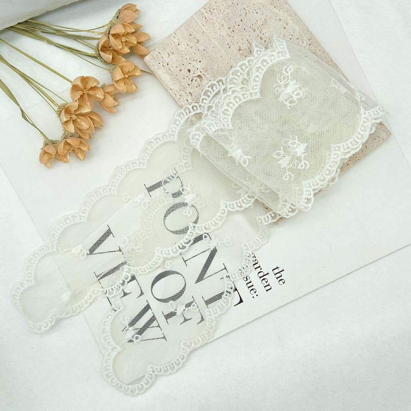 Французский кружевной вышитый шелковый шарф-повязка на голову - Супер Фея Милая Лента для волос