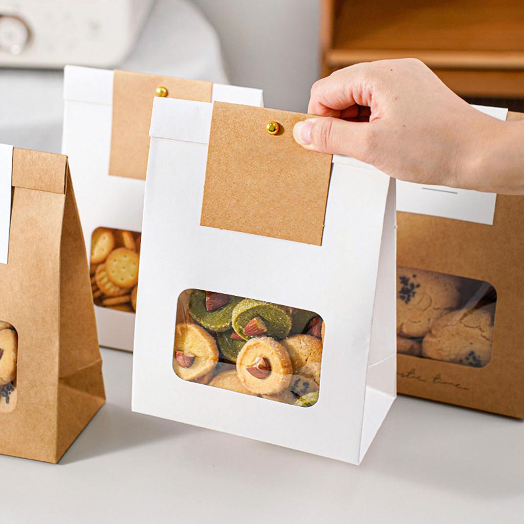 Упаковка из 50 прозрачных пакетов с окошком Практичный пакет для упаковки продуктов Удобный пакет для упаковки печенья и десертов Праздничный атрибут для вечеринки