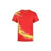 Ping Pong Series Quick-Dry Sports Flame Letter Print Competition Short Sleeve T-Shirt Men Tops Cherry-Red AAYR357-1