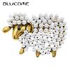 New Cute Pearls Sheep Brooches For Women And Men White Grey Animal Casual Party Pins Jewelry