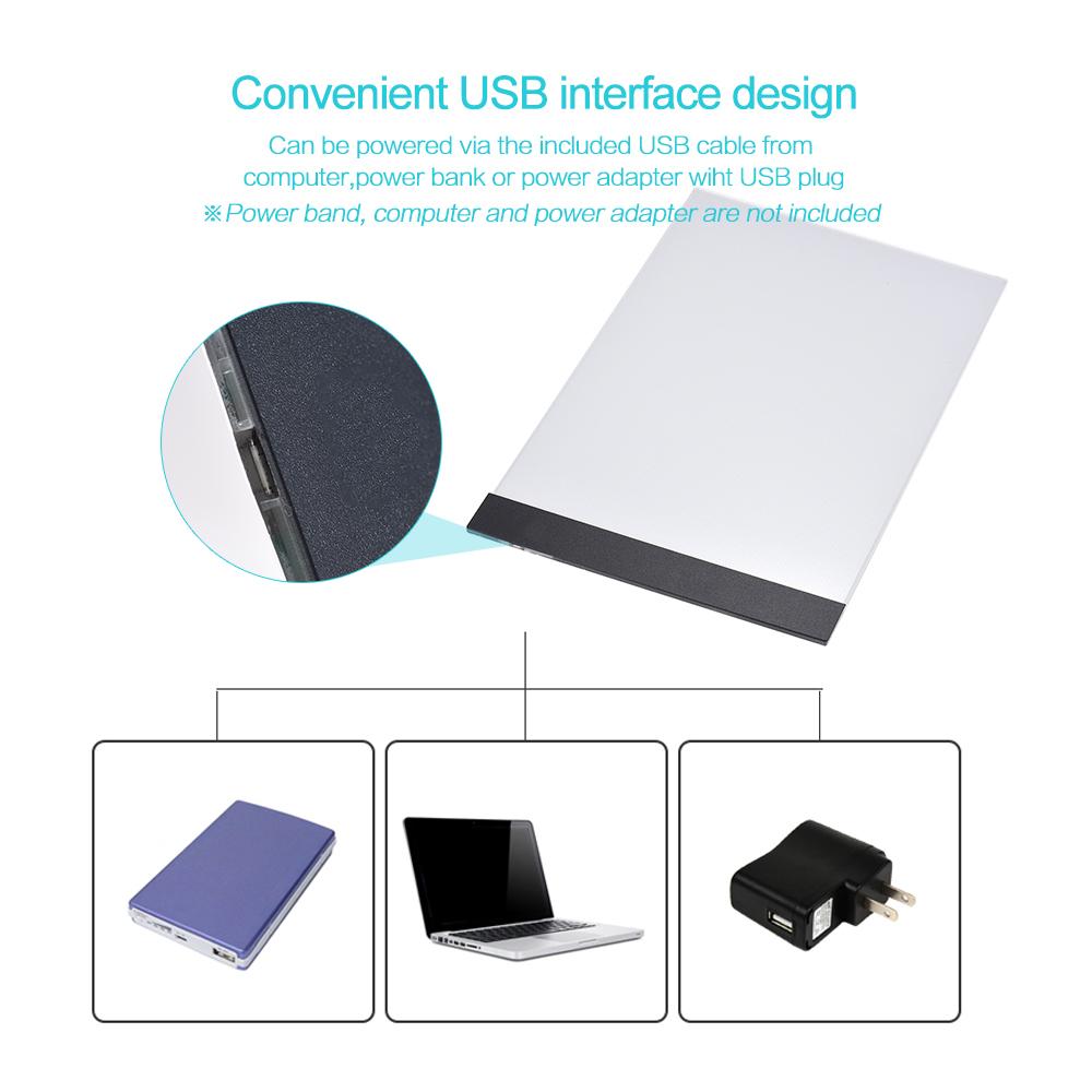 New A4 Digital USB Drawing Board LED Graphic Pad Light Box Tracing Copy Board Electronic Art Writing Painting Table Pad