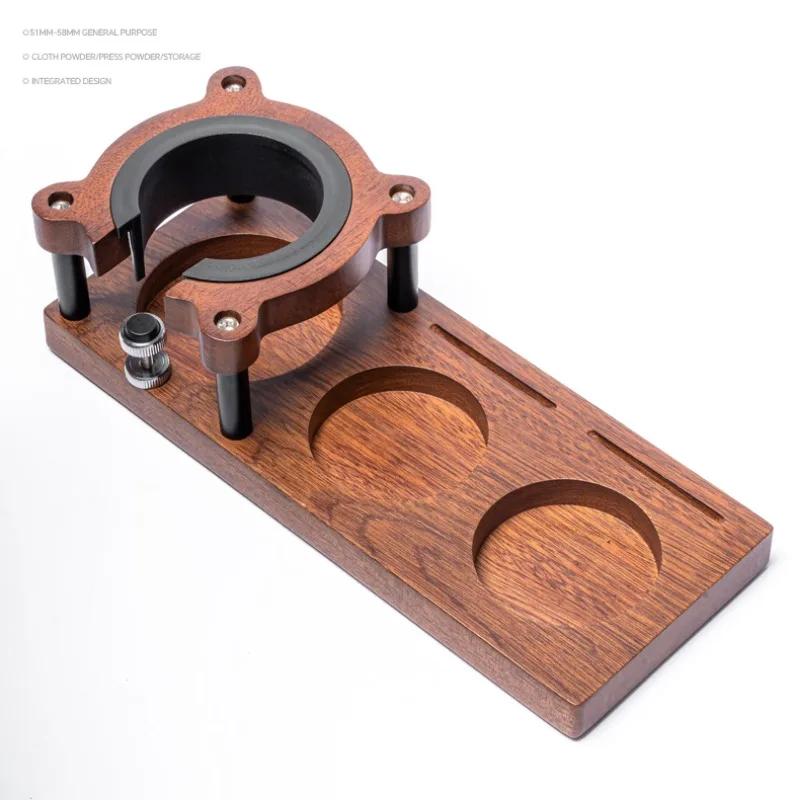 51/53/58mm Universal Wooden Coffee Tamper Station Base Tamper Holder Espresso Tamper Mat Non Slip for Coffee Barista Tool