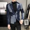 Top Quality Autumn Blazers Men Slim Fit British Plaid Formal Suit Jacket Male Party Wedding Business Slim Fit Casual Coat Tuxedo