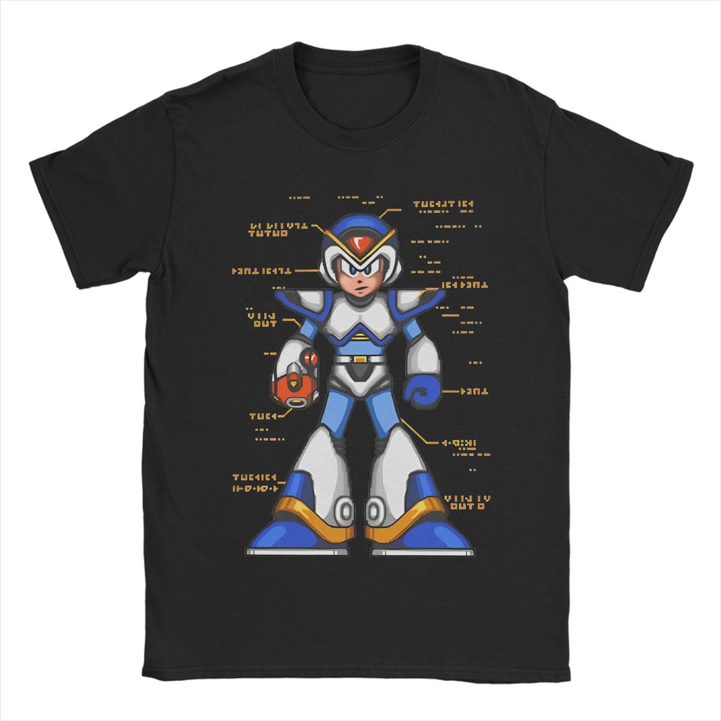 Мужская футболка Megaman X to Mega Хлопковые Топы Уличная одежда С круглым вырезом Короткий рукав
