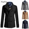 FiveFive Men's Jackets Woolen Jackets Overcoat for Male Double Breasted Coat Thickened Man Jacket