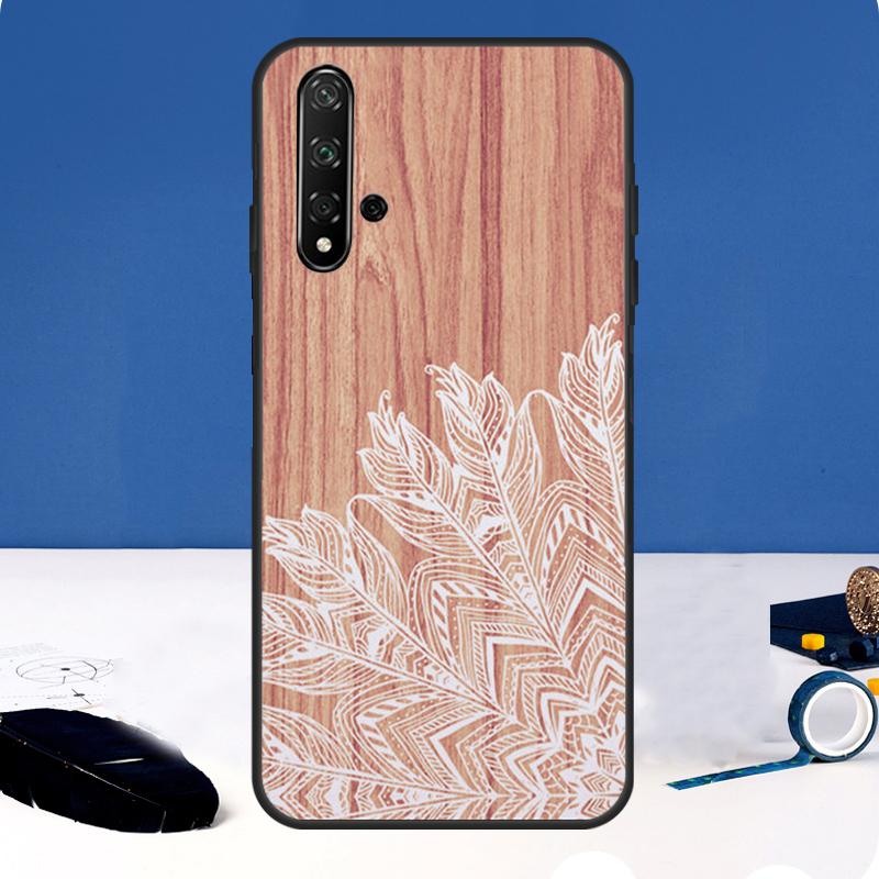 Деревянный чехол-мандала с цветочным узором для Huawei Nova Y90 Y91 Y60 Y61 Y70 10 9 SE 11 Pro 5T 11i 8i 3i P20 P40 P30 Lite